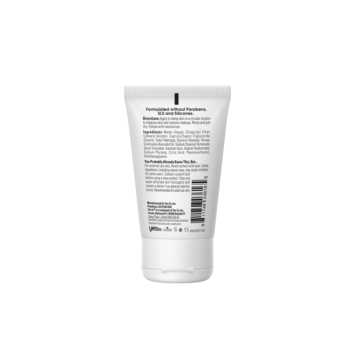 avocado fragrance-free daily cream cleanser with hyaluronic acid to hydrate dry skin- travel size