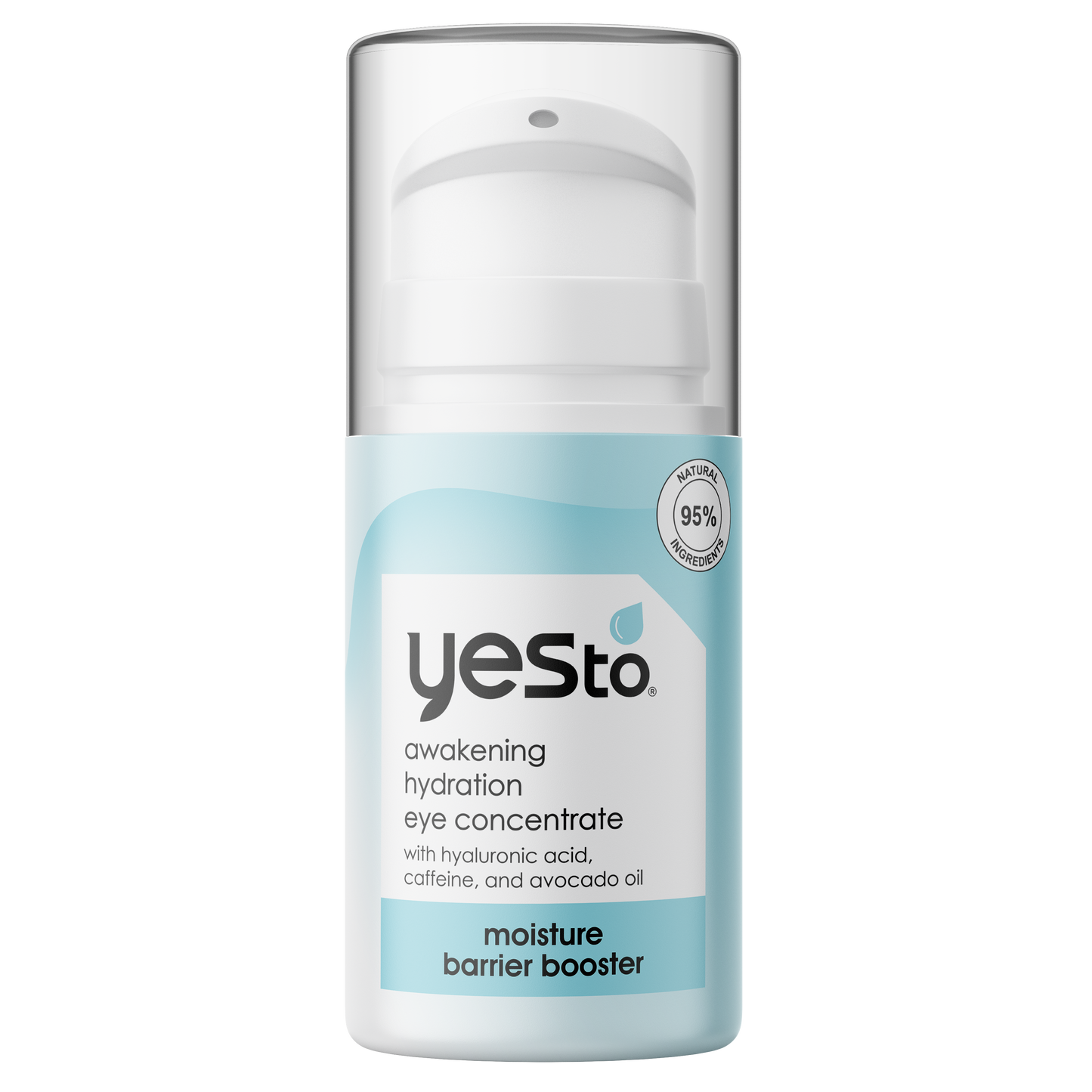 moisture barrier booster awakening hydration eye concentrate with hyaluronic acid, caffeine, and avocado oil